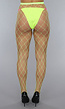 Neon Groene Panty met Extra Grote Fishnet