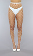 Witte Panty met Fishnet Patroon Extra Groot