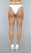 Witte Panty met Fishnet Patroon Extra Groot