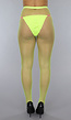 Neon Gele Basic Panty met Medium Fishnet