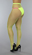 Neon Gele Basic Panty met Medium Fishnet