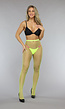 Neon Gele Basic Panty met Medium Fishnet