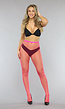 Neon Roze Basic Panty met Medium Fishnet