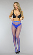 Blauwe Panty met Mini Fishnet Patroon