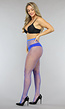 Blauwe Panty met Mini Fishnet Patroon