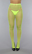 Neon Gele Panty met Klein Fishnet Patroon