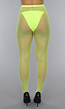 Neon Gele Panty met Klein Fishnet Patroon