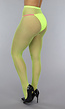 Neon Gele Panty met Klein Fishnet Patroon