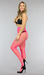 Neon Roze Panty met Klein Fishnet Patroon