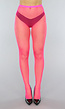 Neon Roze Panty met Klein Fishnet Patroon