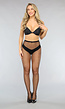 Zwarte Basic Panty met Kleine Fishnet