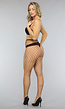 Bruine Net Panty met Groot Patroon
