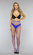 Blauwe Panty met Grote Fishnet