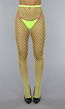 Neon Gele Netpanty met Grote Fishnet