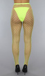 Neon Gele Netpanty met Grote Fishnet