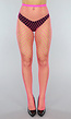 Neon Roze Netpanty met Grote Fishnet