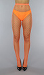Oranje Netpanty met Grote Fishnet