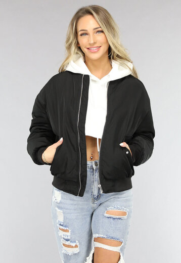 Zwart Oversized Bomberjack