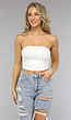 Witte Top met Strapless Model