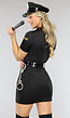 Politie Kostuum met Latex Look Details