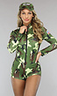 Vrouwelijk Army Leger Playsuit Kostuum