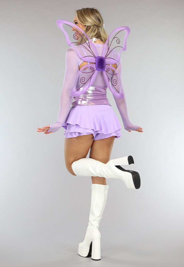 Elven Kostuum Lila Corset met Vleugels