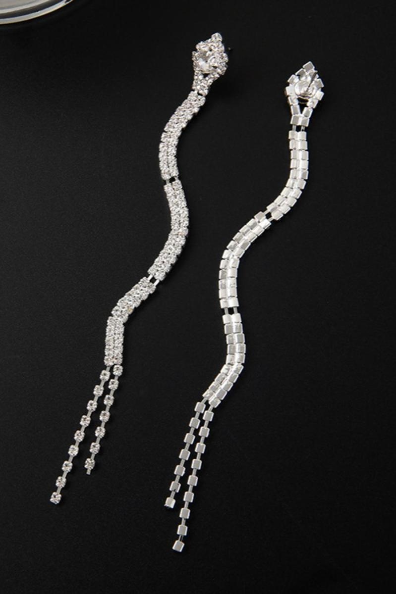 Atentuyi Lange Strass Oorbellen Zilverblad - Kristallen Druppel Kroonluchter Sieraden voor Vrouwen en Meisjes