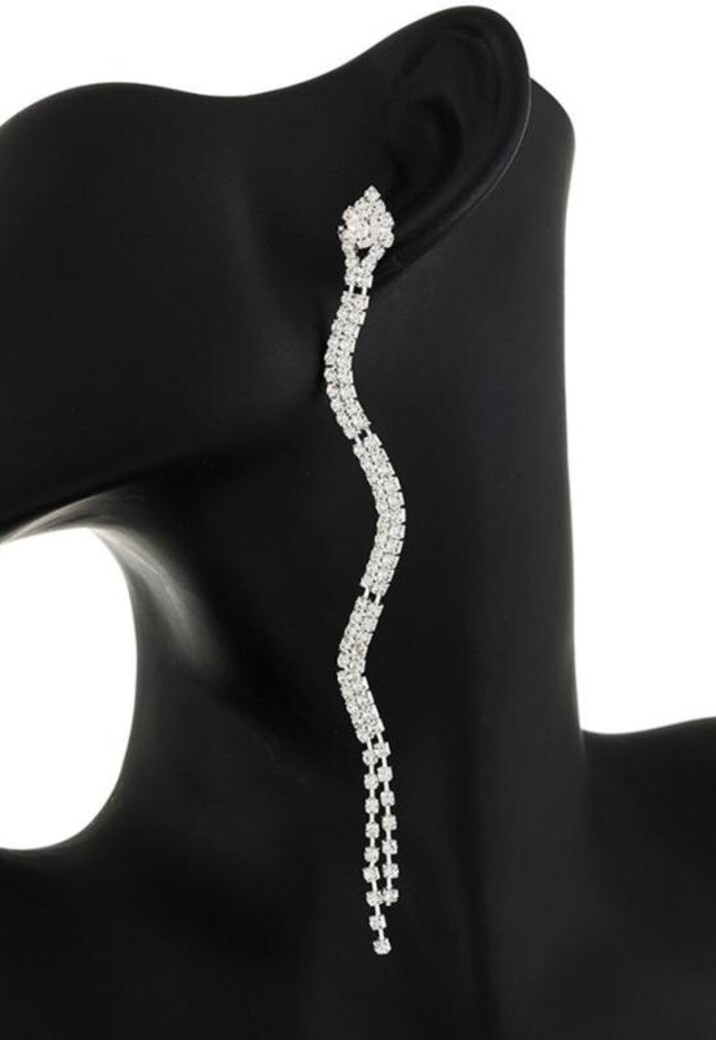 Zilveren Strass Oorbellen met Slangen Model