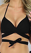 Trendy Zwarte Push-Up Wrap Bikini - Top