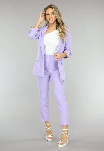 NEW1701 Classy Lila Tweedelige Blazer Set