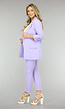 Classy Lila Tweedelige Blazer Set