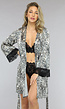 Glanszijde Animal Print Kimono met Tailleband