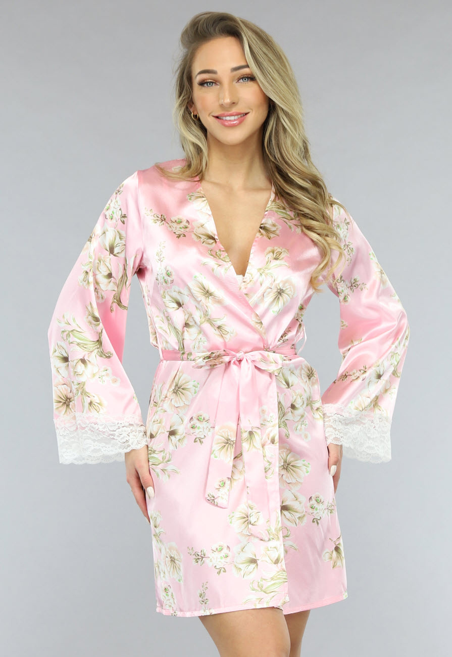 Irevial Dames chiffon kimono cardigan 3/4 mouw zomer cover up bloemen print licht strand jas, Effen marineblauw, S