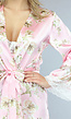 Satijnen Bloemen Kimono in Roze