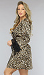 Glanszijde Leopard Print Kimono met Tailleband