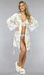 Korte Bridal Bloemenprint Kimono met Kanten Details