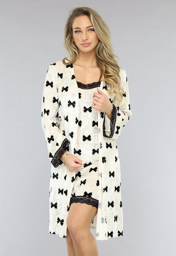Korte Set met Slipdress en Kamerjas