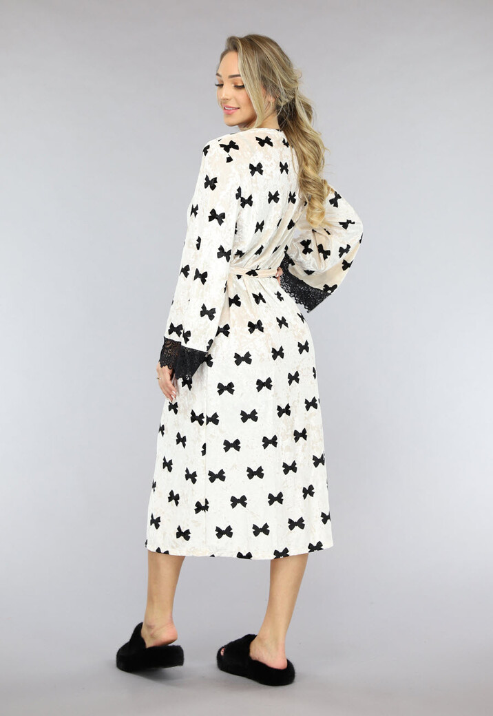 Lange Kamerjas met Strikken van Velours de Panne