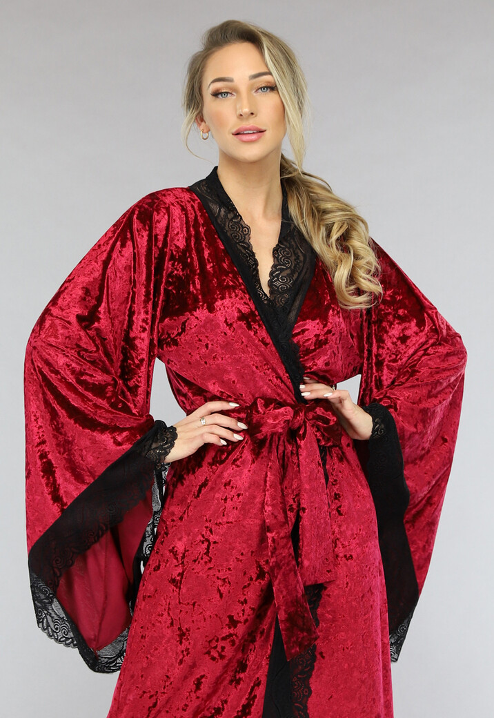 Lange Rode Kamerjas van Velours de Panne