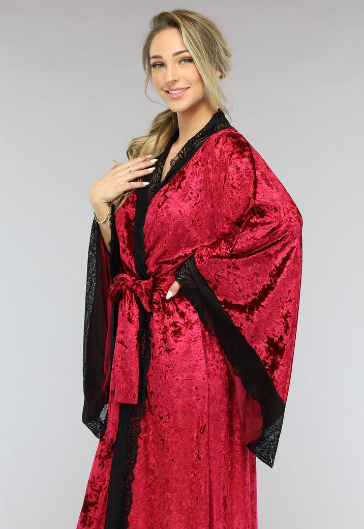 Lange Rode Kamerjas van Velours de Panne