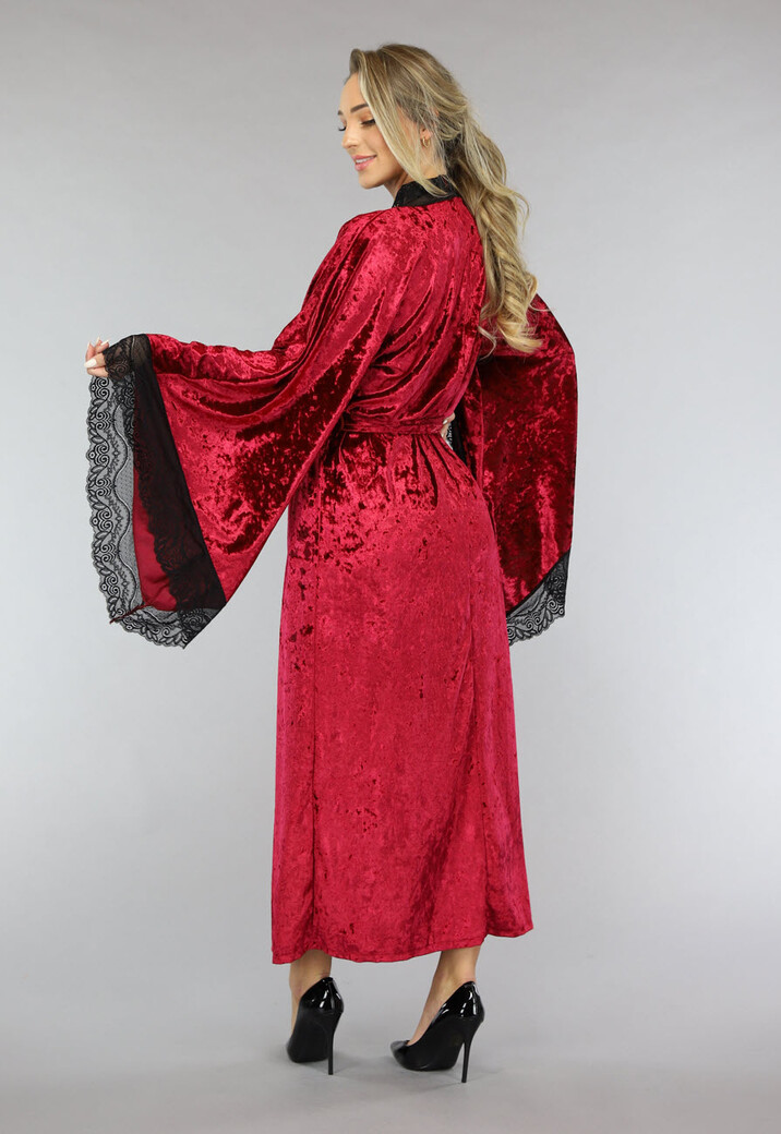 Lange Rode Kamerjas van Velours de Panne