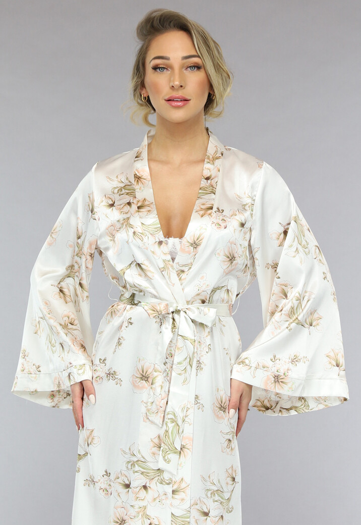 Lange Bridal Bloemenprint Kimono