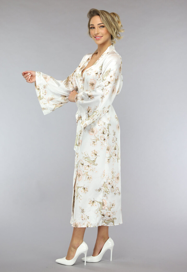 Lange Bridal Bloemenprint Kimono
