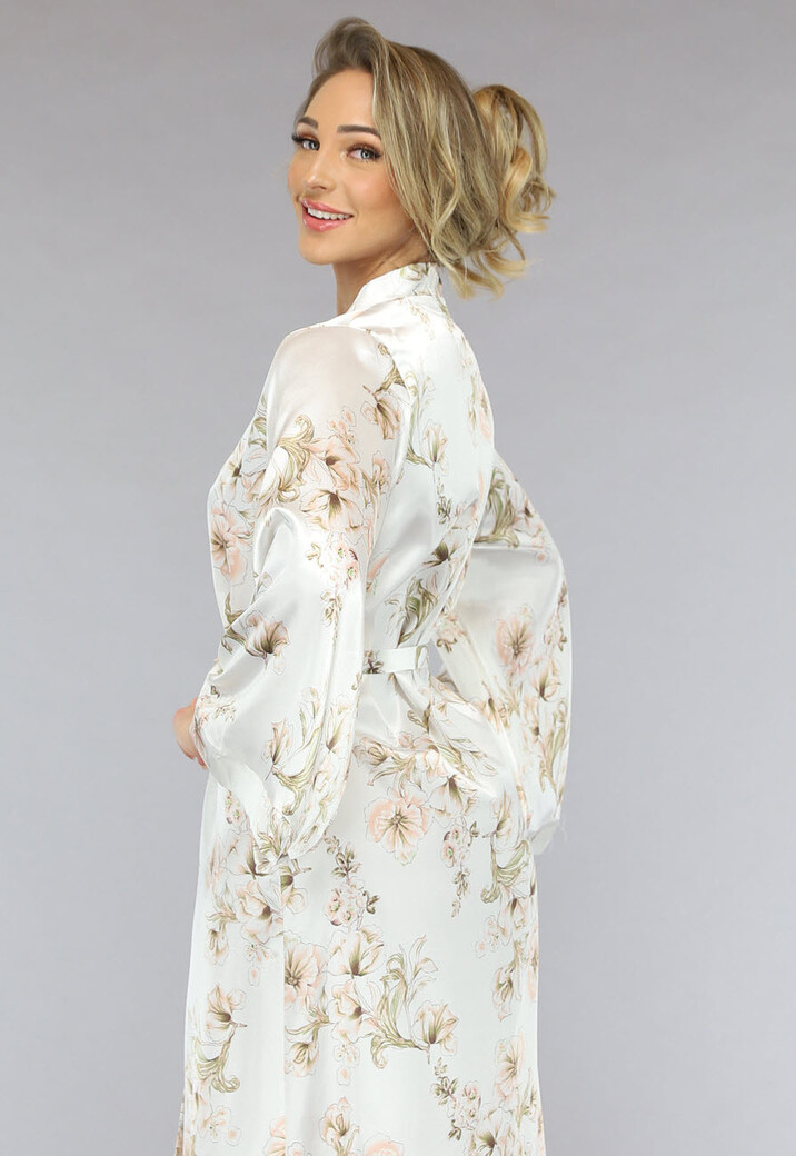 Lange Bridal Bloemenprint Kimono