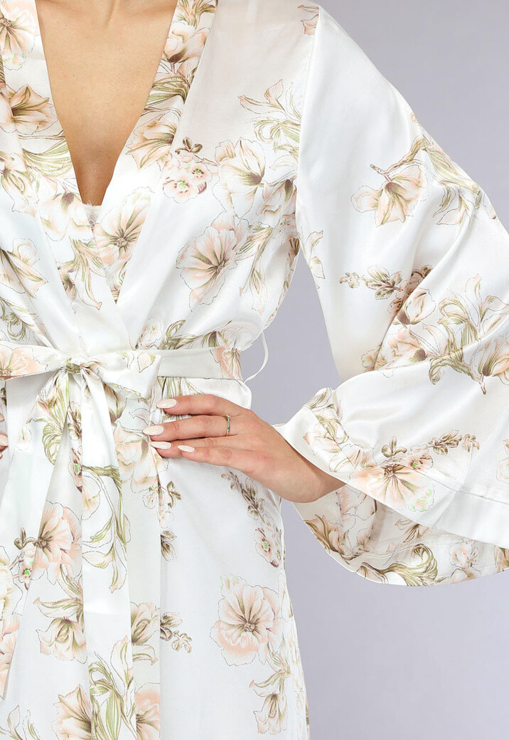 Lange Bridal Bloemenprint Kimono