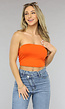 Oranje Elastische Strapless Bandeau Top