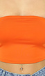 Oranje Elastische Strapless Bandeau Top