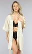 Satijnen Bridal Kimono Kort in Ivory