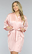 Satin Baby Roze Kimono Kort