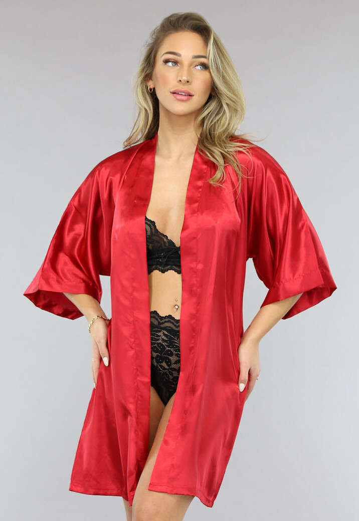 Shiny Rode Satin Kimono